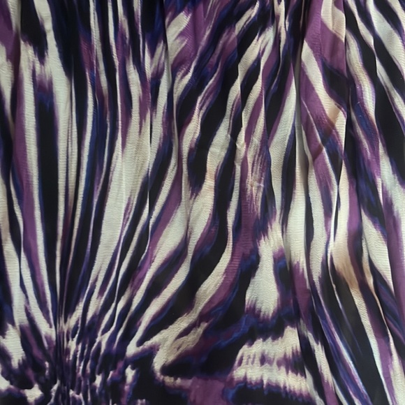 Worthington pleated skirt purple size L, elastic waist asymmetrical high low - Picture 4 of 11